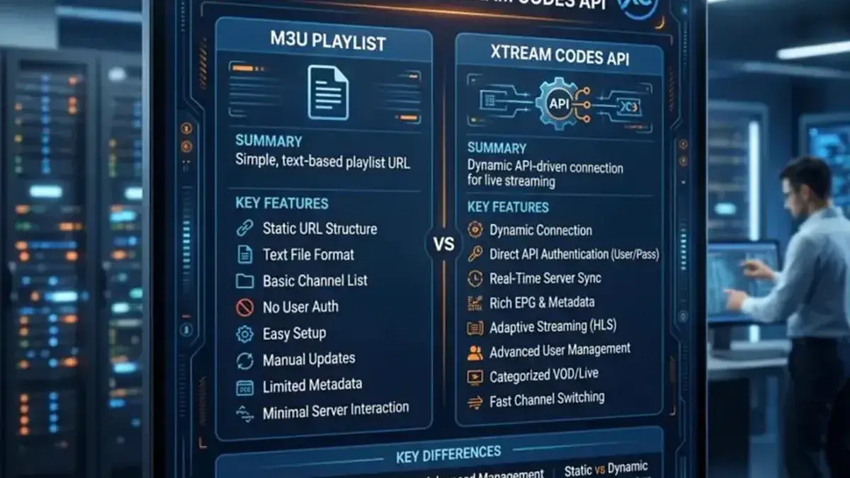 M3U playlist vs Xtream Codes API: which IPTV login method to choose
